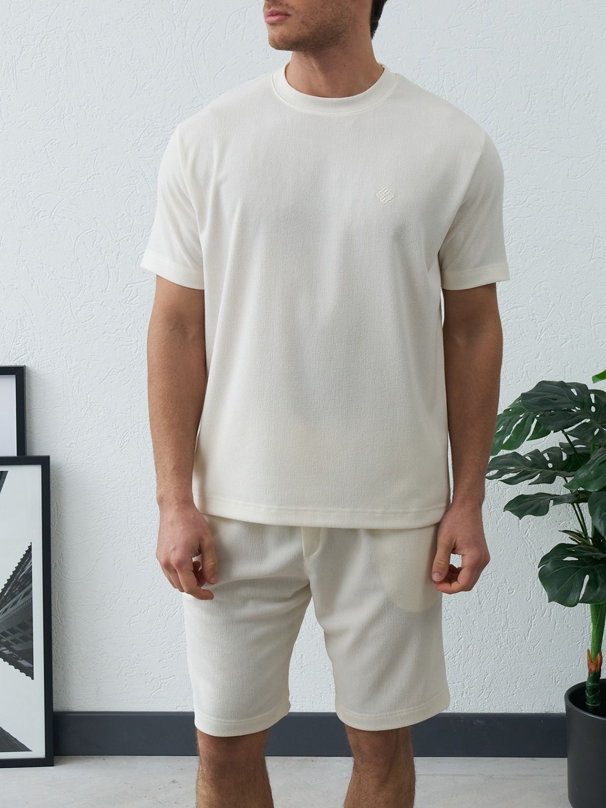 T-shirt Oversized Lock Ecru — Ανδρικό T-shirt