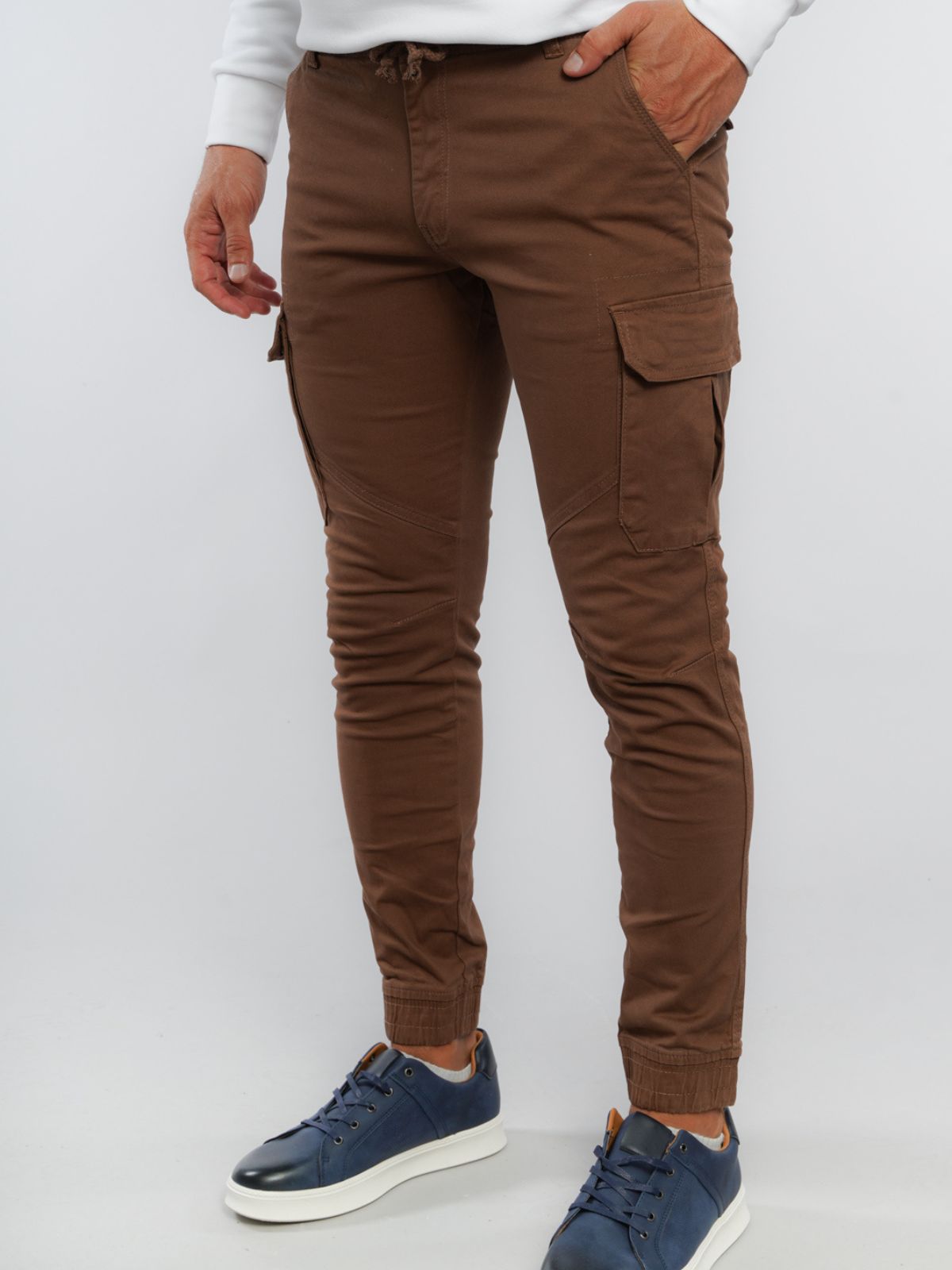 Παντελόνι Cargo με λάστιχο New Brown