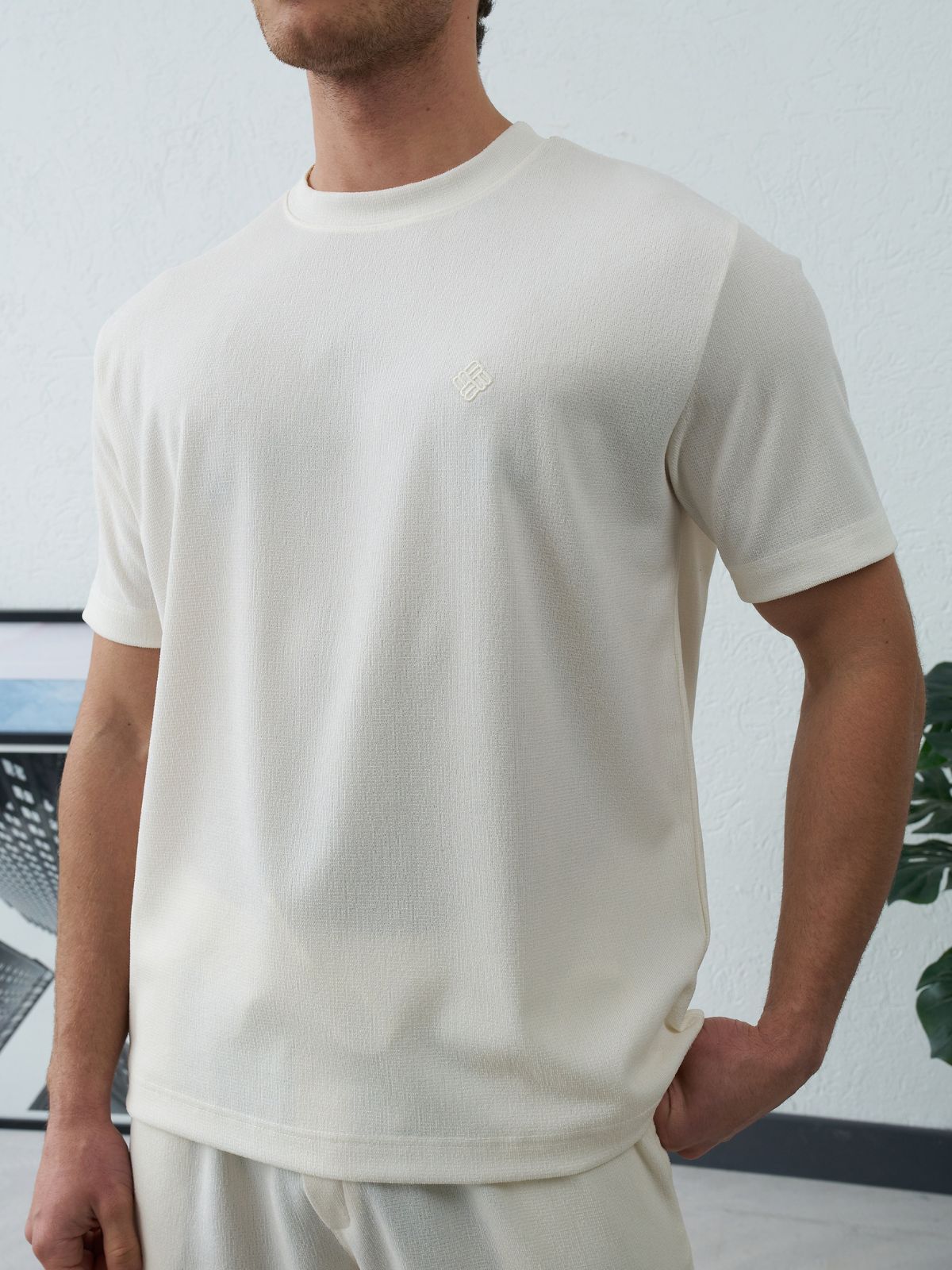 T-shirt Oversized Lock Ecru — Ανδρικό T-shirt