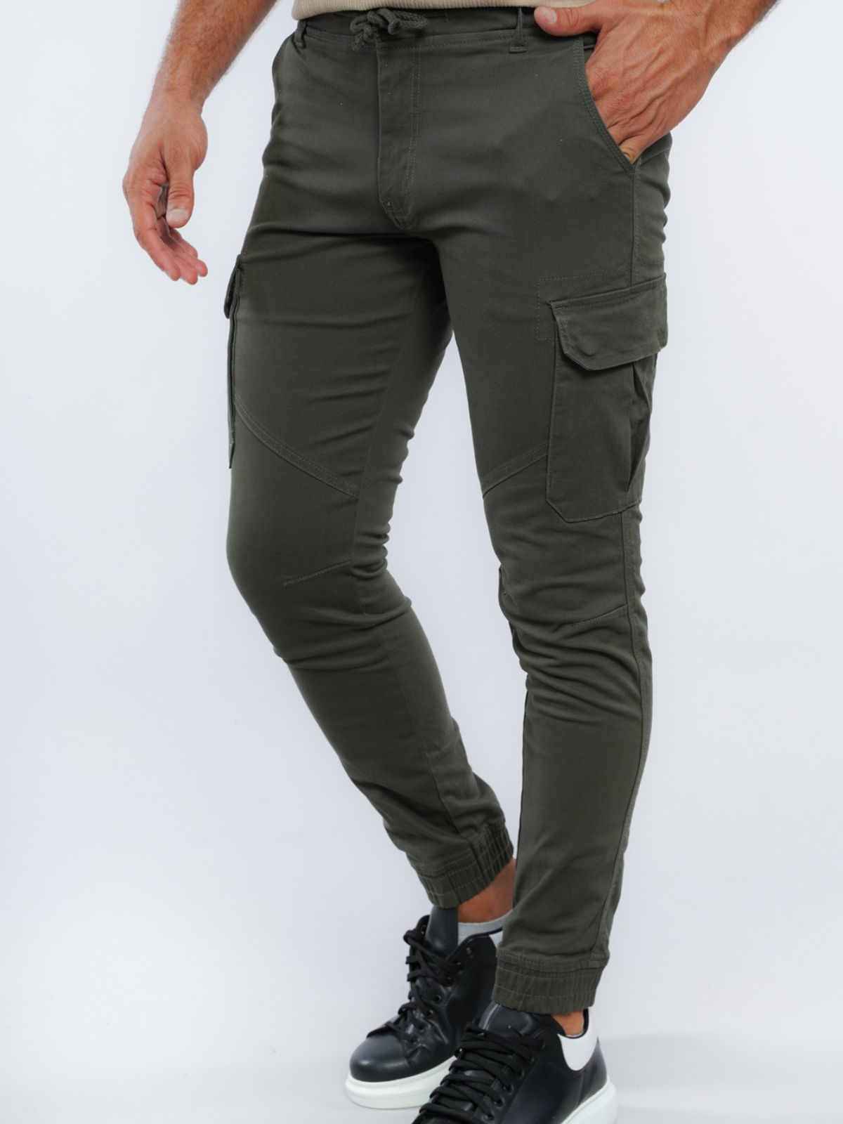 Παντελόνι Cargo με λάστιχο New Khaki