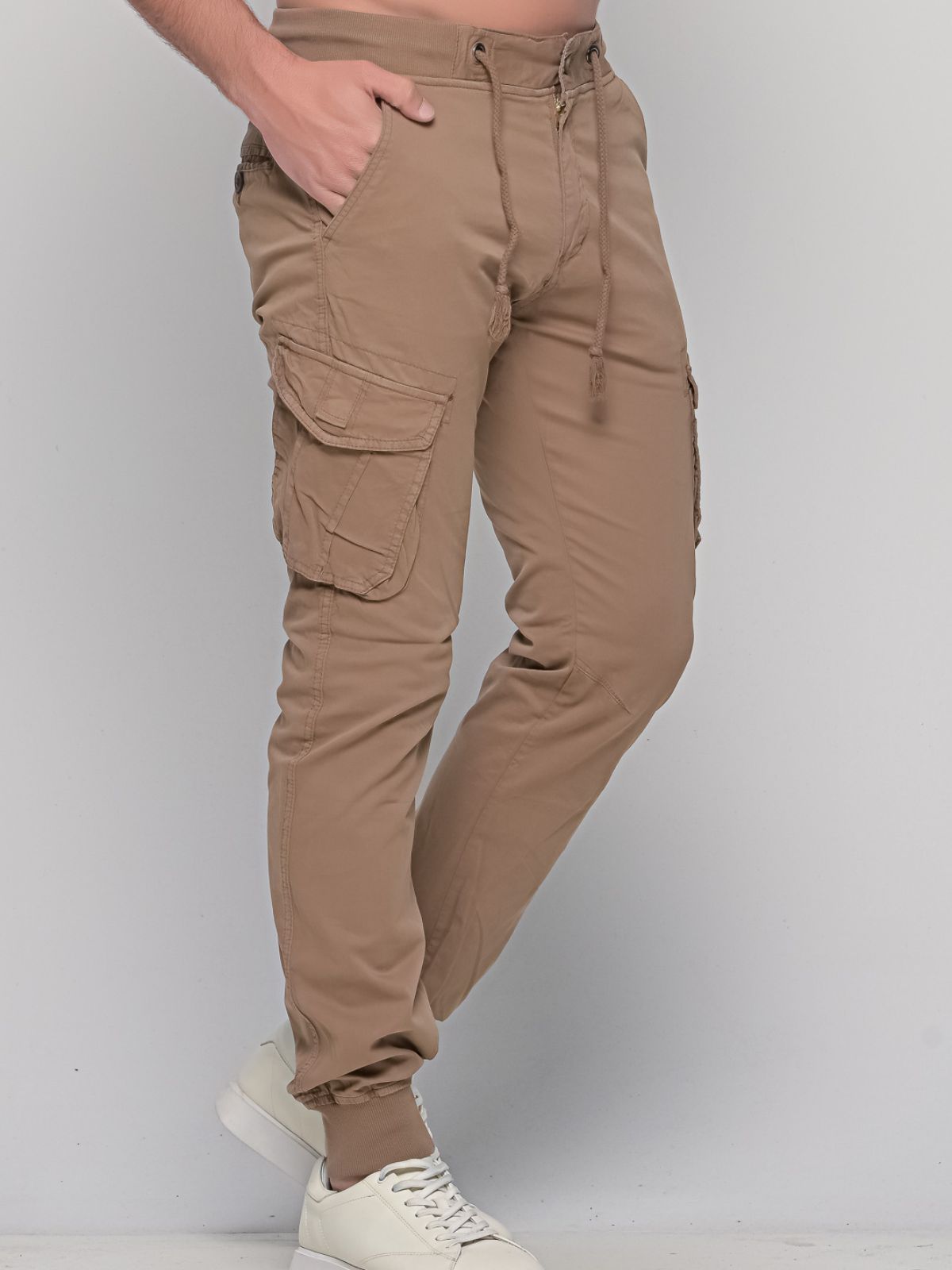 Παντελόνι Cargo με λάστιχο Really Beige