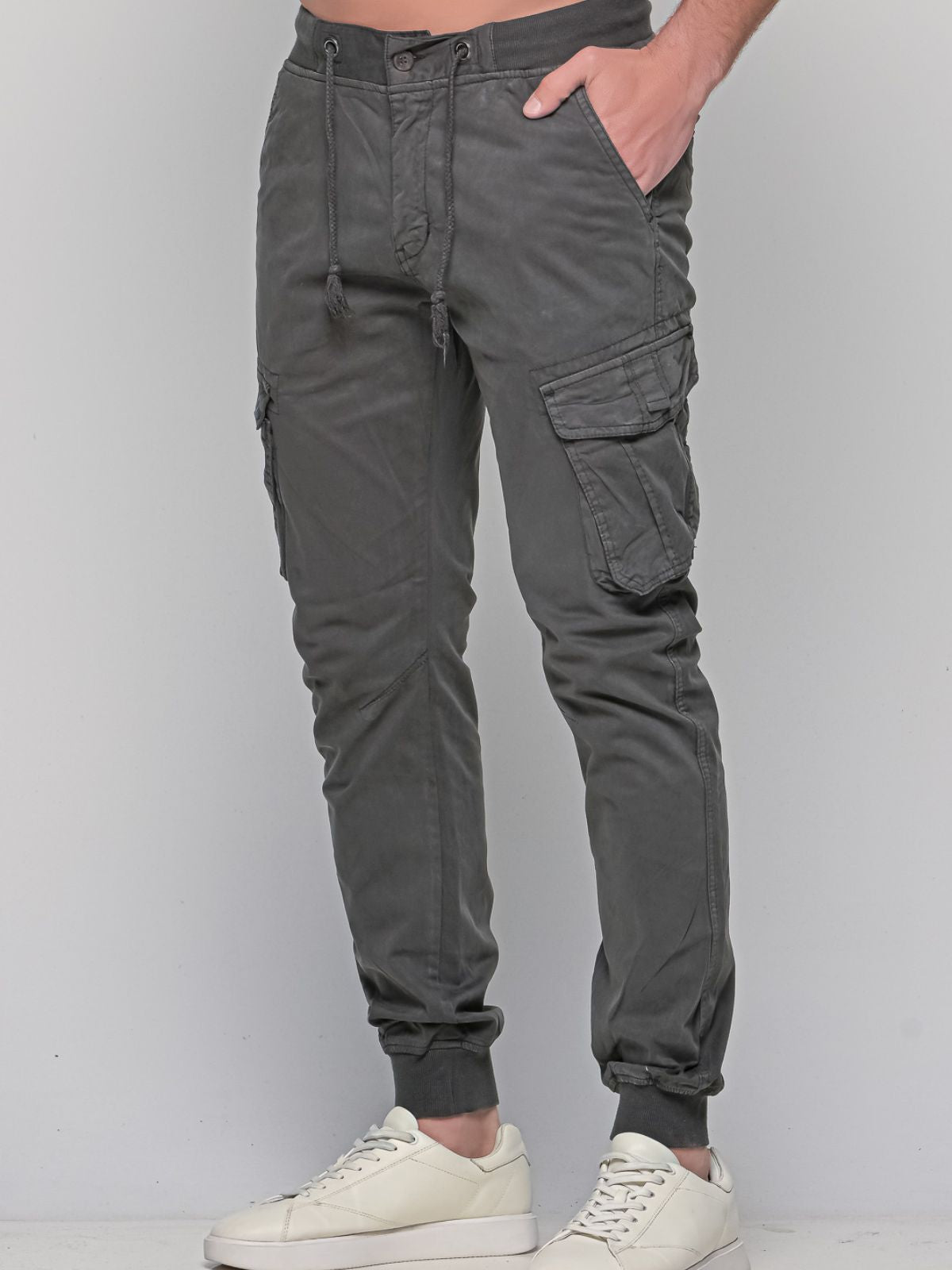 Παντελόνι Cargo με λάστιχο Really Dark Grey 