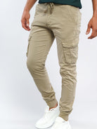 Παντελόνι Cargo με λάστιχο Really Light Beige 