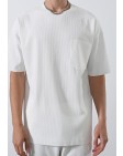 Oversized T-Shirt με τσεπάκι Stripes White