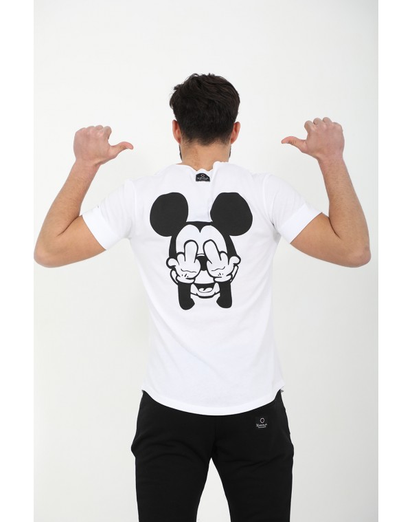 Ανδρικό T-shirt Mickey Back White