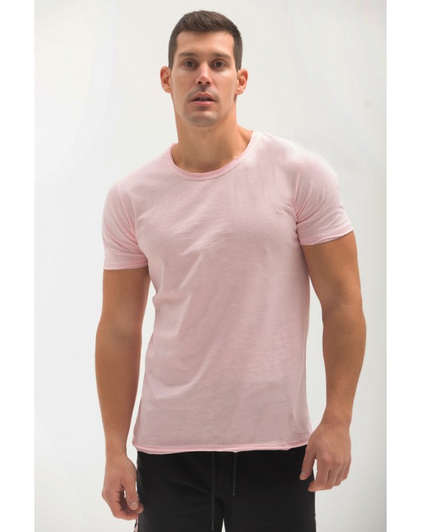 Ανδρικό T-Shirt Open Νeck Pink