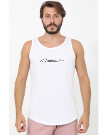 Ανδρικό Αμάνικο T-shirt Run White