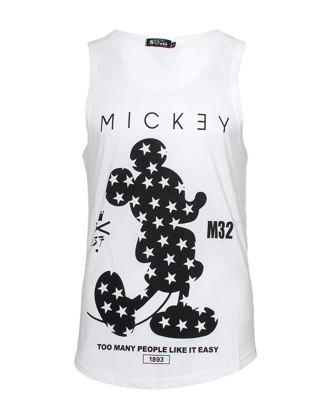 Ανδρικό Αμάνικο Mickey-Άσπρο Αρχική/Αντρικά Ρούχα/Μπλούζες/T-shirts