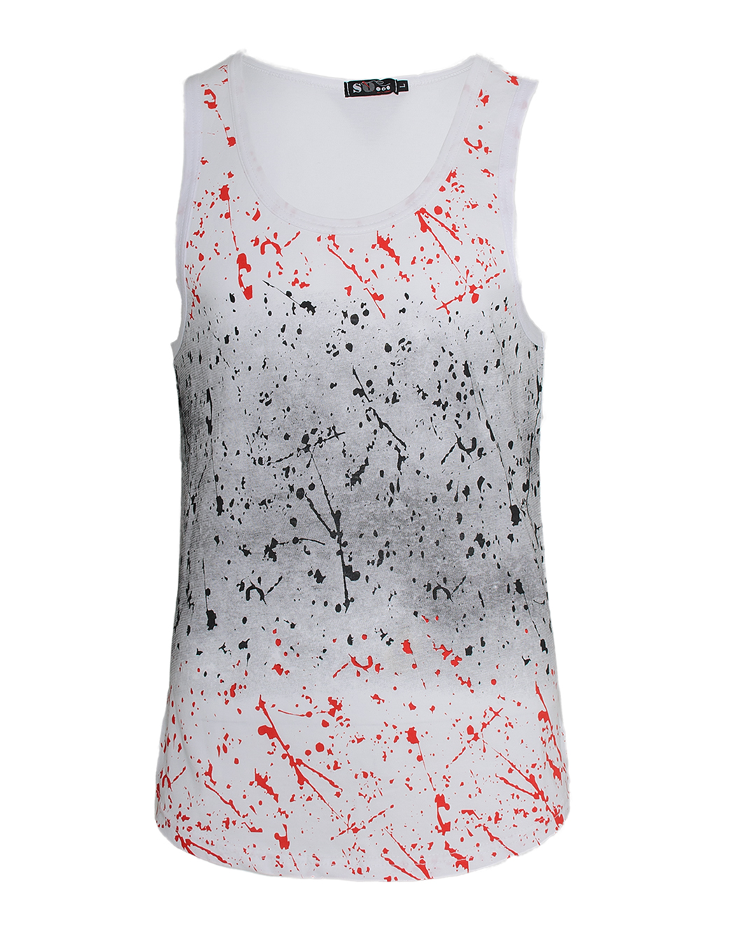 Ανδρικό Αμάνικο Red Grey Splash-Άσπρο Αρχική/Αντρικά Ρούχα/Μπλούζες/T-shirts
