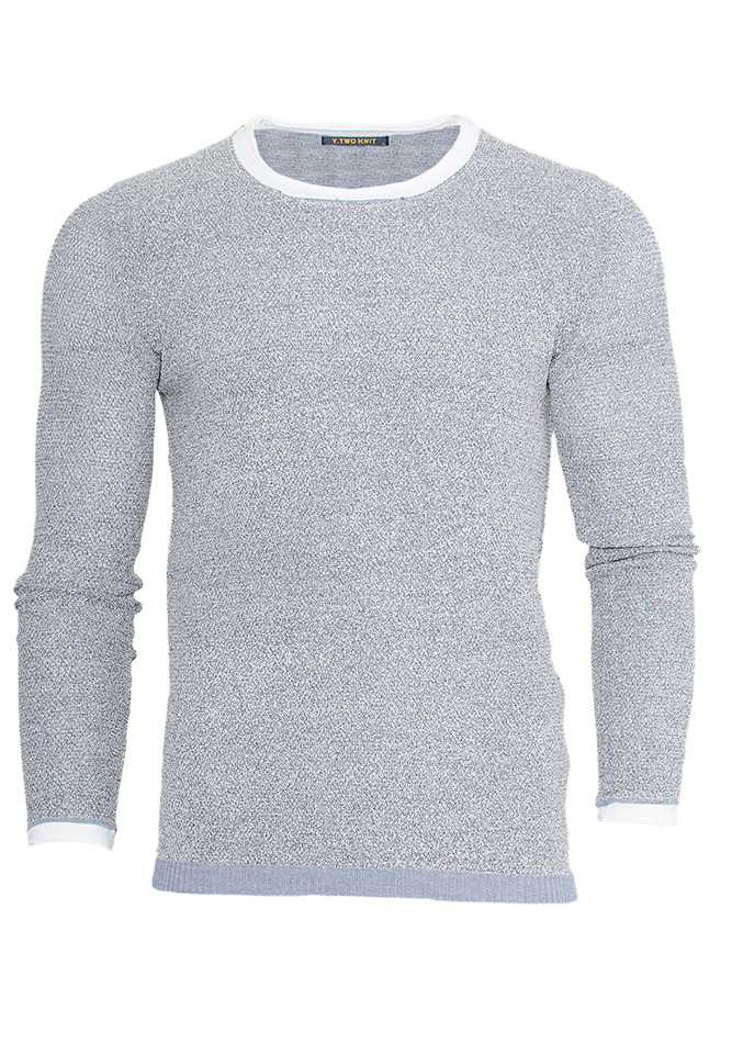 Mπλούζα πλεκτή Υ.ΤΟW Grey Αρχική/Αντρικά Ρούχα/Μπλούζες/Πλεκτά