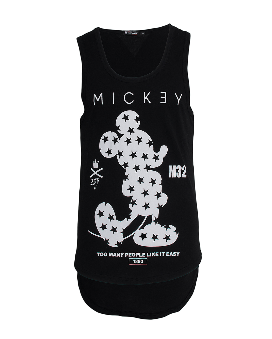 Ανδρικό Αμάνικο Mickey-Μαύρο Αρχική/Αντρικά Ρούχα/Μπλούζες/T-shirts